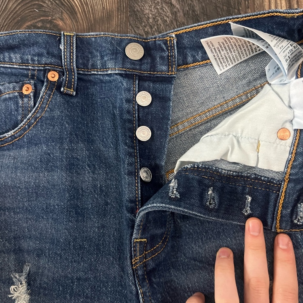 Levi's Dark Blue Denim Shorts - Picture 4 of 8